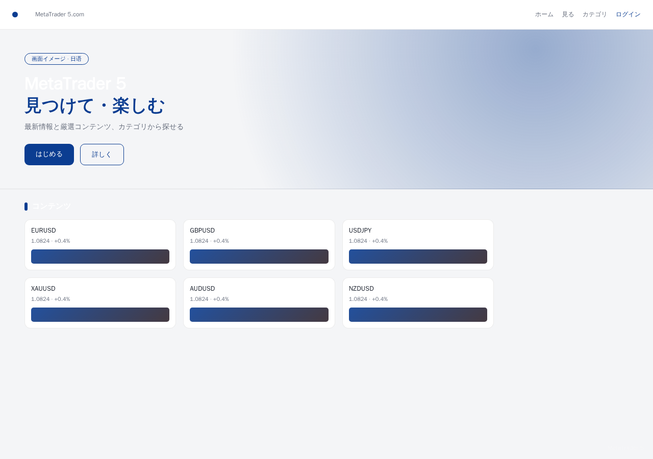 MetaTrader 5 平台界面预览 - 首页界面示意